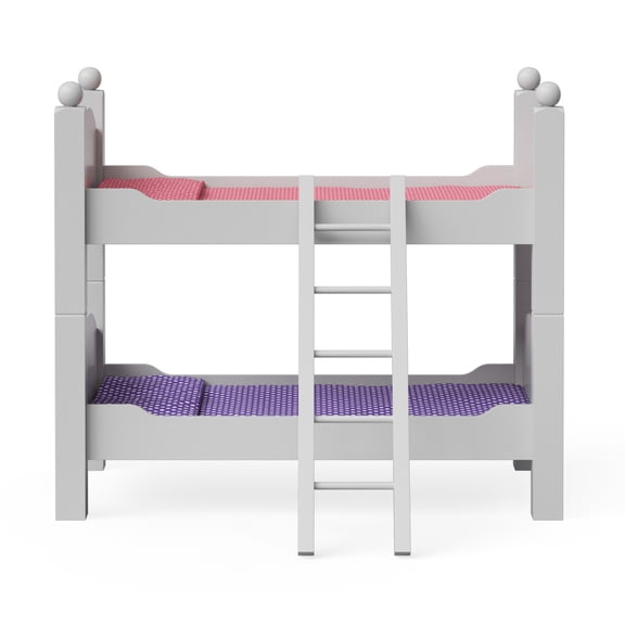 Olivia's Little World 18" Doll Wooden Convertible Bunk Bed, White
