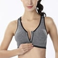 thumbnail image 1 of Women‘s Zip Front Closure Sports Bra - Seamless Wirefree Padded Racerback Workout Gym Yoga Bras, 1 of 7