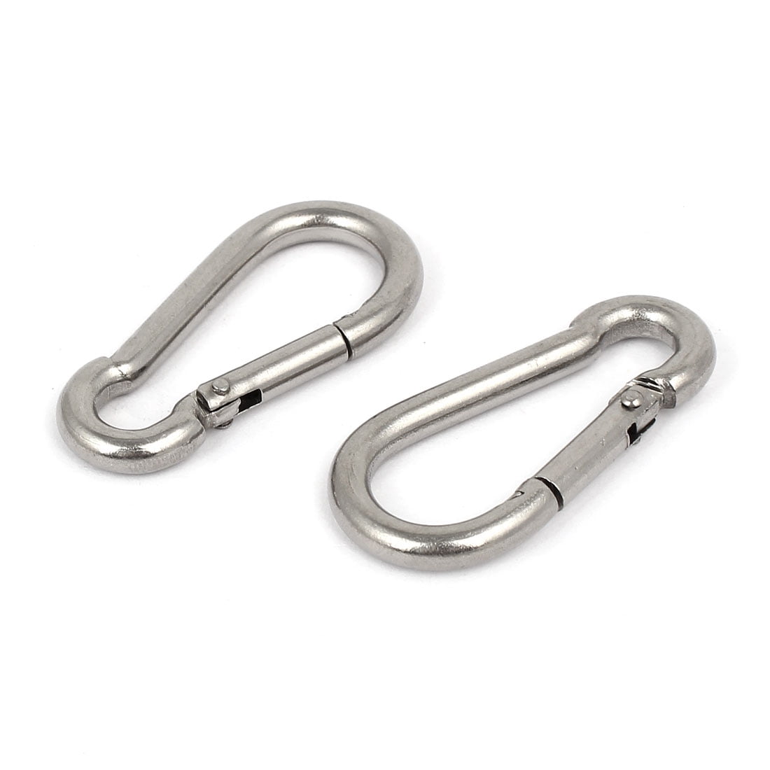 50pcs Carabiner Spring Snap Hook Clip M5 50mm 304 Stainless Steel 
