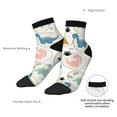 thumbnail image 6 of Rateoe Cute Dinosaurs Pattern Quarter Crew Socks,Toe Seamed Ankle Socks,Cotton Cushioned Breathable Athletic Crew Sports Socks, 6 of 7