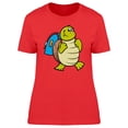 thumbnail image 1 of Cute Turtle Student Cartoon T-Shirt Women -Image by Shutterstock, Female Small, 1 of 2