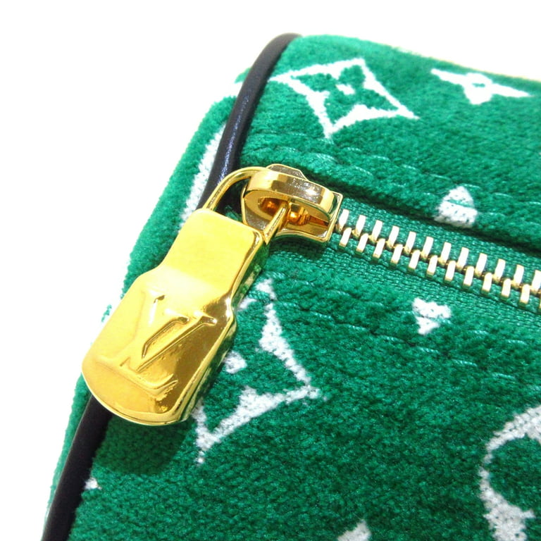 Unisex Pre-Owned Authenticated Louis Vuitton Monogram Velvet Papillon  Jacquard Fabric Green Shoulder Bag 