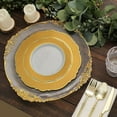 thumbnail image 2 of Efavormart 10 Pack | 10" Gold / White Plastic Party Plates With Round Blossom Design, Disposable Dinner Plates With Gold Rim, 2 of 11