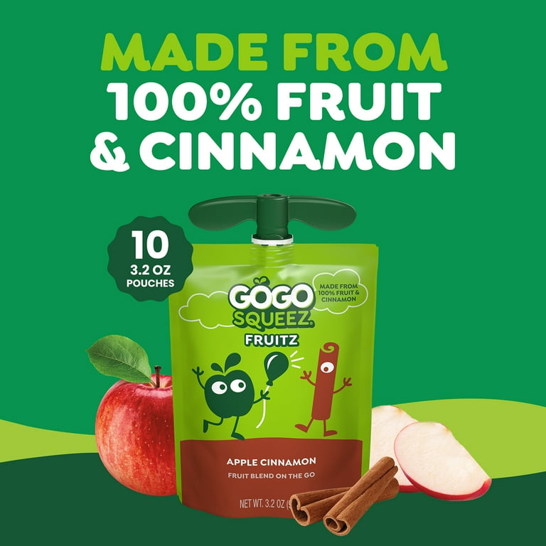 GoGo squeeZ No Sugar Added Apple Cinnamon Applesauce & Fruit Puree