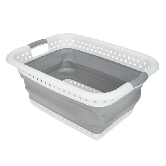 Camco Collapsible Utility Basket, Large, White/Gray