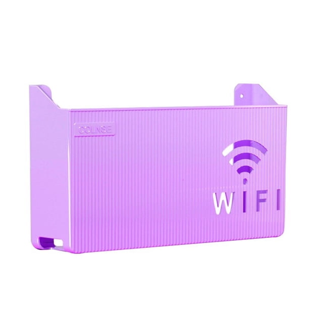 Estante de enrutador Wifi inalámbrico montado en la pared, caja de almacenamiento de plástico ABS, soporte de alimentación de Cable, caja organizadora para cajas de medios, consola de juegos