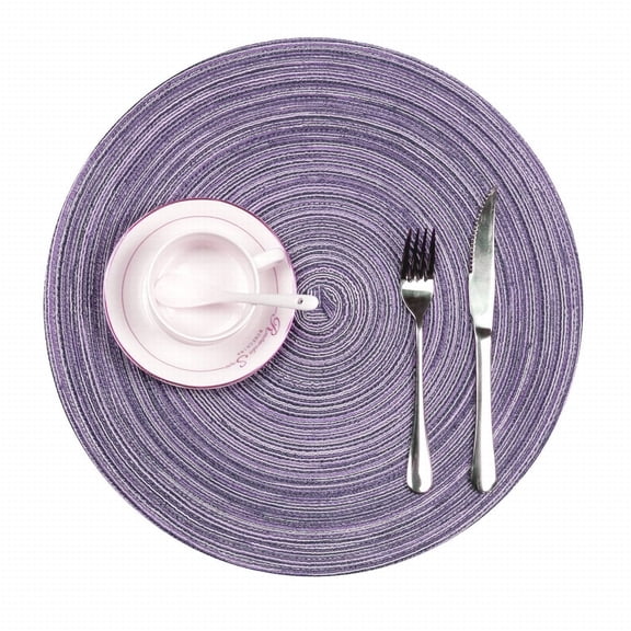 Clearance sale! Lssam Table Placemats Place Mat Round Rop Cotton Braided Table Place Mats Braided Placemas Non Slip Table Mats Set Of 4 For Dining Kitchen Table Washable 15 Inch