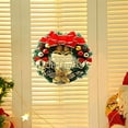 thumbnail image 4 of Corona navideña, para colgar, preciosas guirnaldas con bolas, decoración para interior y exterior, fantástica corona con lazo navideño, para puerta, ventana, decoración, 4 of 8