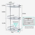 thumbnail image 5 of Bathroom Shelf, Durable Aluminum 3 Tiers Shower Shelf Kitchen Storage Basket Adhesive Suction Corner Shelves, 5 of 6