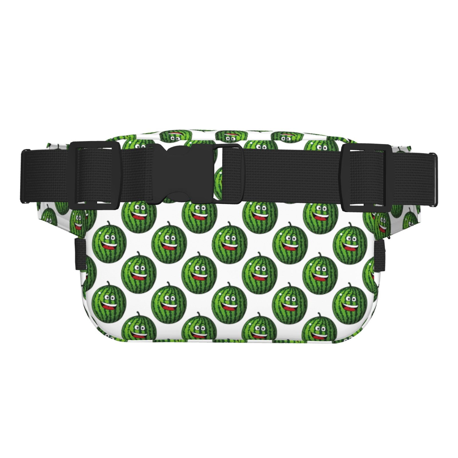 Picia Happy Watermelon Print Square Double-Layer Waist Bag Mini Adjustable Waist Belt Bag Exercise Running Travel Hiking