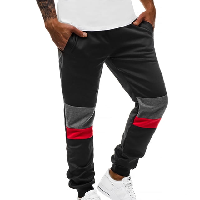 Cinturón a rayas para hombre Tapeta Cremallera Decoración Personalidad Pequeño bolsillo para el pie Pantalones casuales Pompotops oipoqjl23397