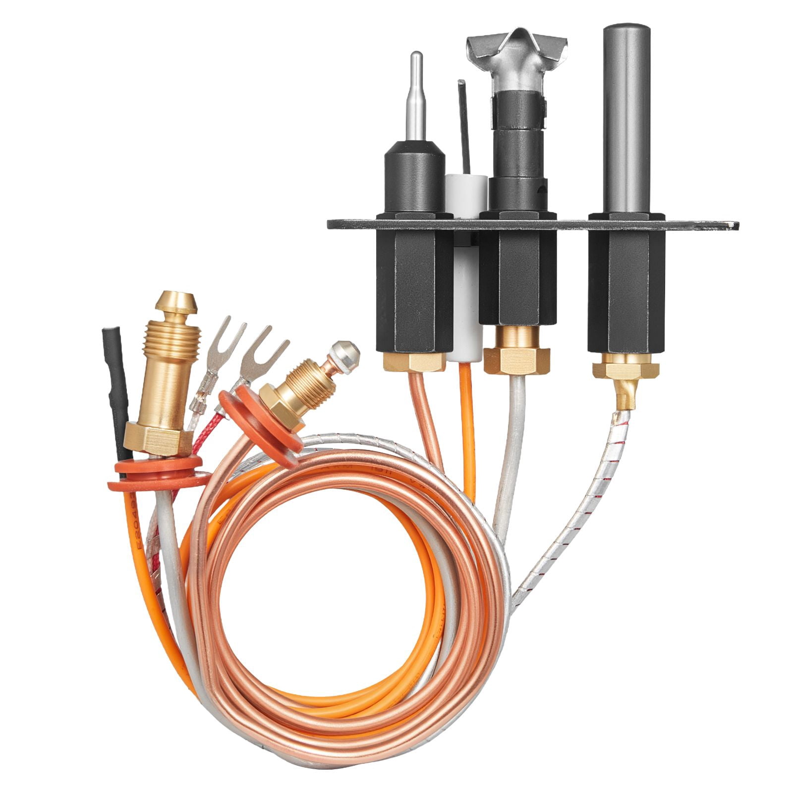 Gas Fireplace Pilot Ignition Assembly, Four 24in Parts Pilot Tube Igniter Thermocouple Thermopile, Premium Tube Heat-Resistant Wiring OEM Replacement