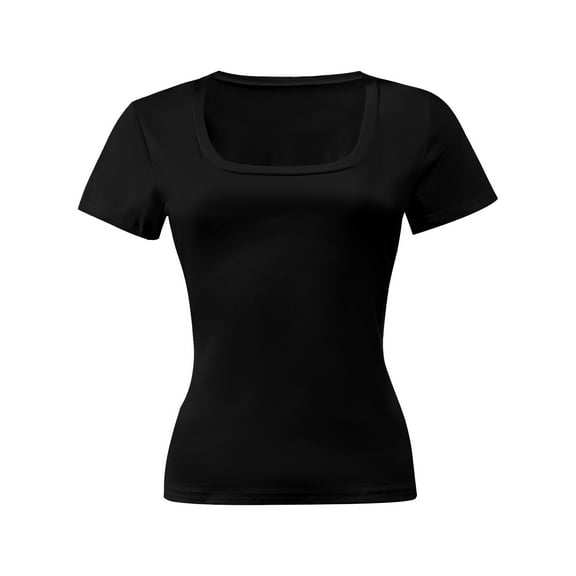 Women Casual Long Sleeve Slim Scoop Neck Fit T Shirts Basic Tee Tops Crew