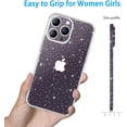 thumbnail image 5 of Compatible with iPhone 14 Pro Max Case, Clear Glitter Sparkle Soft TPU Anti-Scratch Shockproof Protective Phone Bumper, Women Girls Cute Slim Bling Phone Case for iPhone 14 Pro Max- 6.7 inch, 5 of 7