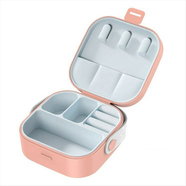 Estuche para JoyeríA y Aretes con Asa, Mini Estuche de Viaje para JoyeríA, Organizador para JoyeríA, Joyeros de Viaje PequeñOs, Rosa