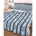thumbnail image 3 of Quilts Full Size, Navy Blue Anchor Nautical Soft Comforter Bedding Set for Bed, Blue Coastal Ocean Lightweight Quilted Bedspread with Pillow Cover(2 Pieces) for All Season, 78x90 Inch, 3 of 6