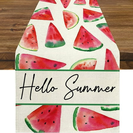

Warkul Party Table Runner Summer Element Clear Printing Heat-Resistant Indoor Outdoor Dinner Party Table Cover Dining Room Supplies