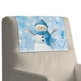thumbnail image 2 of COEQINE Headrest Cover for Recliner Chair, Non-Slip PU Leather Recliner Headrest Protector Furniture Slipcover Home Decor for Sofa/Couch/Loveseat, 17x27 Inch, Snowman Snowflake Music Blue, Set of 2, 2 of 7