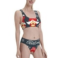 thumbnail image 2 of Daiia Three Cute Christmas Gnomes printed 2 piece Swimsuit Bikinis for Women High Waisted Racerback Bathing Suits Summer Tummy Control Scoop Neck Swimwear-Large, 2 of 8
