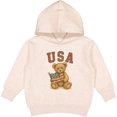 thumbnail image 2 of Inktastic Patriotic USA Teddy Bear with American Flag Toddler Hoodie, 2 of 4