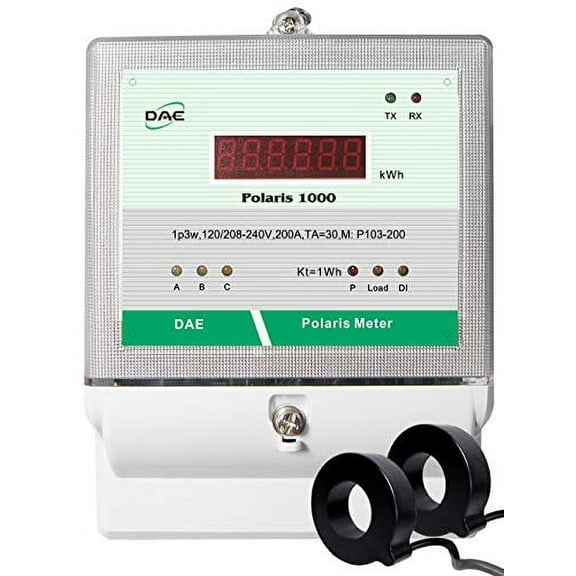 DAE P103-200-S Kit, UL Listed, kWh Smart Submeter, Polaris 1000, 1P3W(2 hot wire, 1 Neutral), 200A, 120/240V, 2 CTs (inner dia. 1.02")