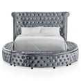 thumbnail image 2 of Furniture of America Vriam Glam Fabric Wingback Storage Cal King Bed in Gray, 2 of 8