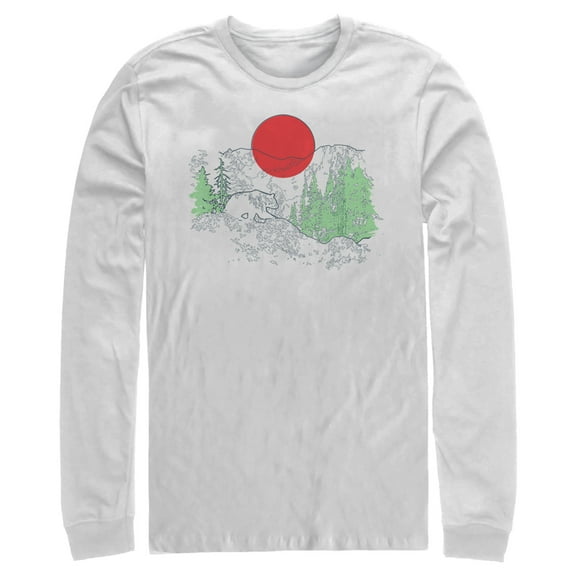 Men's Lost Gods Mountain Bear at Dusk  Long Sleeve Shirt White X Large