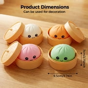 4 Inch Giant Glitter Dumpling Glitter Squishy Set - Large Mystery Dumpling Squishy with Steamer