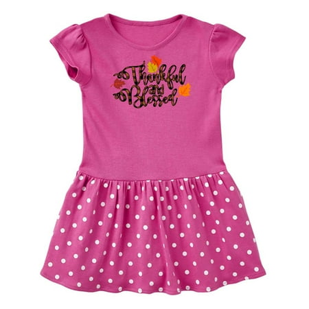 

Inktastic Plaid Thankful and Blessed with Autumn Leaves Gift Baby Girl Dress