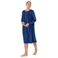 thumbnail image 4 of Aria Women’s Long Sleeve Strech Velour 44" Sleepwear Gown with Braided Trim, Sizes XS-5X, 4 of 7