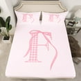 thumbnail image 2 of Erosebridal Cartoon Initial F Sheet Set Full, Kawaii Ribbon Bedding Sets Full Size, Teens Princess Decor, 2 of 7