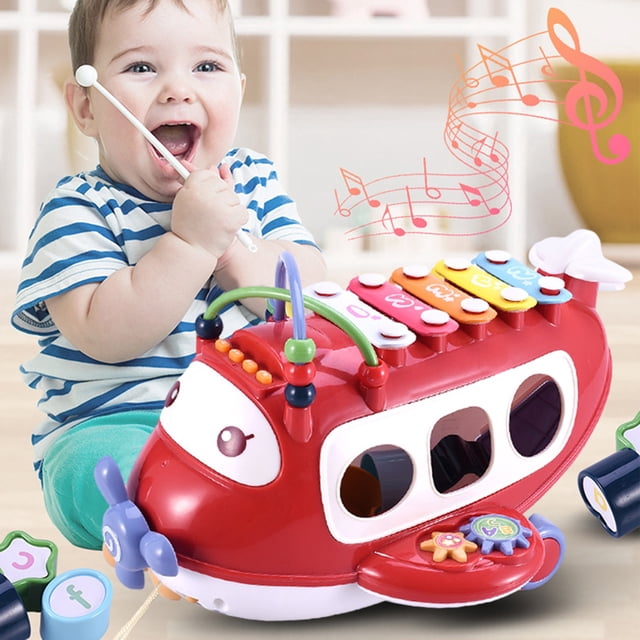 Childrens Puzzle Early Education, Multifunctional Aircraft, Hand Percussion, Music Enlightenment Game, Storage Musical Instrument, Sound And Light Toys