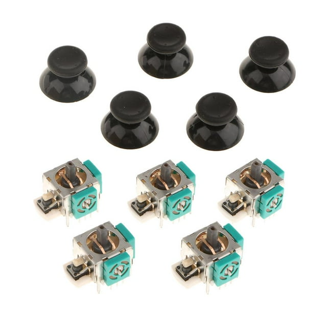 Controlador 3D de 5 Piezas, Módulo de de Barra de Eje Analógico + 5 Paquetes de Cubierta de Agarre Stick Daumenstiel para Pieza de Reparación 3 CUTICAT Joysticks analógicos 3D