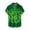 Green-B, variant on WREESH Men's Button Down Shirt Casual St. Patrick's Day Shirt Shamrocks Print Beach Shirt Turndown Short Sleeve Shirt Green