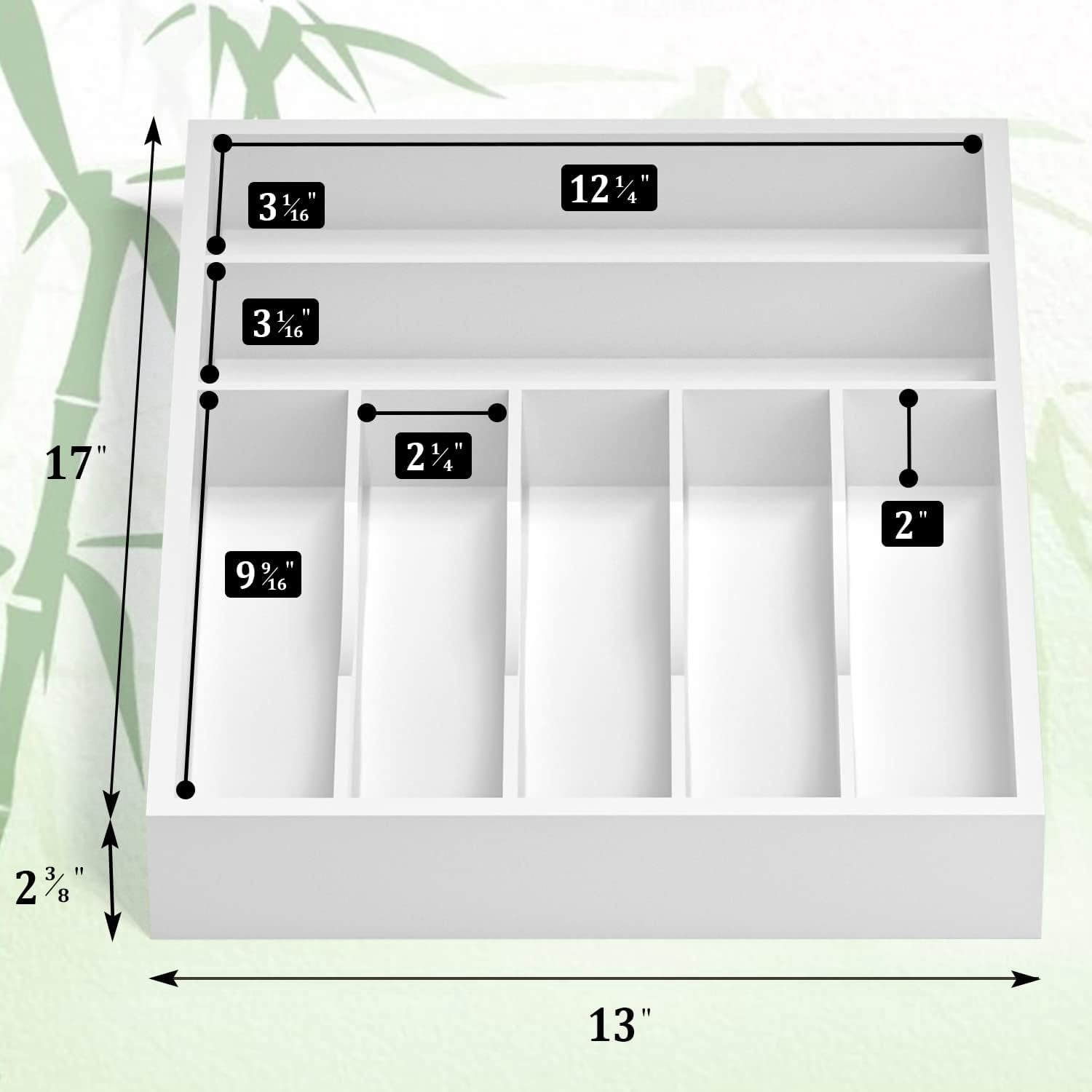 Utensil Organizer Silverware Drawer Organizer - Bamboo Expandable Cutlery Tray with Dividers for Utensil Holder Office Storage Makeup Desk Drawer Tool OrganizationExpandable,  with Dividers,