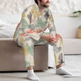 thumbnail image 7 of Naloa Butterfly Men’s Pajamas Set - Long Sleeve Button Down Sleep Shirt and Pajama Bottoms Sleepwear Set-Large, 7 of 7