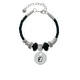 thumbnail image 2 of Delight Jewelry Silvertone Large Script Letter - O - 3/4'' Disc - Coach Celtic Knot Leather Bead Bracelet, 7"+2" Extender, 2 of 4