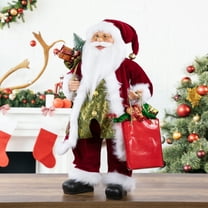 Northlight 24" Red and White Santa Claus with Gift Bags and Green Vest Christmas Figure