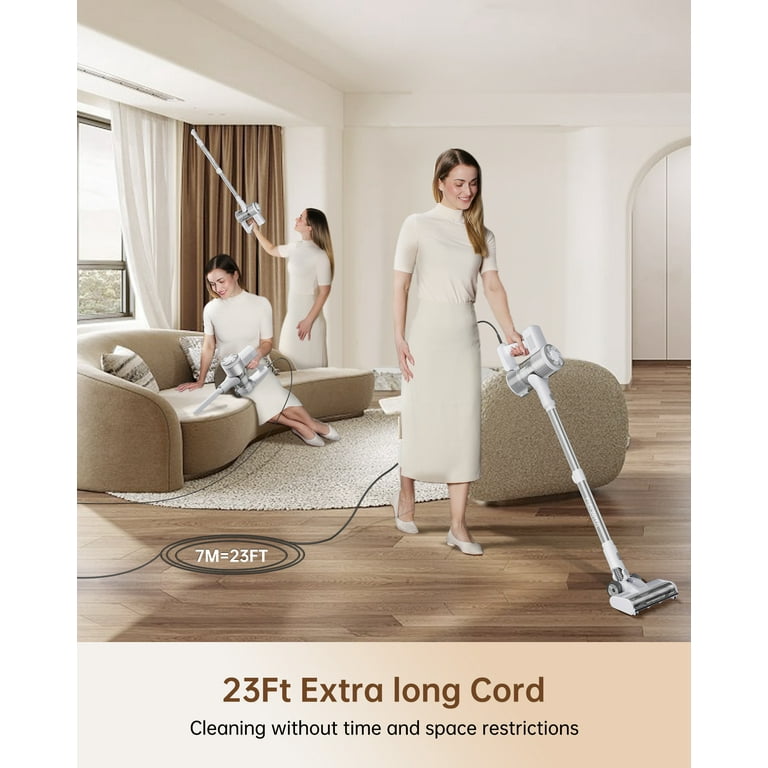 ZUSBYI 20Kpa Vacuum Cleaner, LED Light, 6 In 1 Corded Stick, 600W