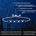 thumbnail image 2 of Gem Stone King 3.26 Ct Round Blue Sapphire E-F Lab Grown Diamond 925 Sterling Silver Bracelet for Women, 2 of 5