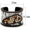 thumbnail image 2 of IP Dark Brown (IP coffee) Stainless Steel Ring with Top Grade Crystal in Multi Color for Women Multi Color Stone Color Style TK2781 Size 7, 2 of 4