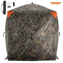 KFFKFF Hunting Shelter,270° Viewing Ground Shelter,Accommodates 2-3 Individuals,Deer Hunting Pop Up Shelter withTransport Bag,Durable Portable Hunting Canopy