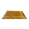 thumbnail image 2 of Ahgly Company Machine Washable Indoor Square Medallion Yellow Traditional Area Rugs, 4' Square, 2 of 4