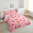 thumbnail image 4 of Erosebridal Cherry Bedding Sets Queen with Comforter for Teens, Cartoon Duvet Insert, Rustic Flower Decor, Reversible 3pcs, 4 of 8