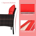 thumbnail image 4 of DORTALA Outdoor Rattan Furniture Set – 5 Piece Patio Conversation Group with Cushions, Glass Table, Ottomans and Chairs for Backyard or Balcony, 4 of 14