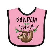 Inktastic Pawpaw Loves Me Cute Sloth and Baby Boys or Girls Baby Bib