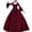 Wine, variant on Bigersell Summer Midi Dresses for Women Nightt Summer Female U-Neck 3/4 Sleeve Maxi Ball Gown Dress Style D-134 Ladies Sundresses Plus Size Summer Dresses , Black M