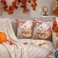 thumbnail image 3 of Fall Pillow Covers 18x18 inch Set of 2 Pink Orange Pumpkin Fallen Leaves Decorative Outdoor Throw PillowCovers Autumn Thanksgiving Farmhouse Decoration for Home Couch TH27-N18, 3 of 6