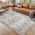 thumbnail image 1 of Twister.CK Vintage Floral Distressed Area Rug, 9' x 12' Washable Rugs Stain Resistant Indoor Carpet with Non-Slip Backing for Bedroom Living Room Dining Room, Blue, 1 of 9
