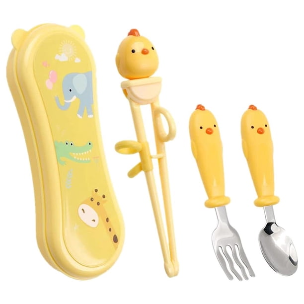 Juego De Palillos De Entrenamiento Para Niños, Palillos De Práctica De Aprendizaje Para Niños De Dibujos Animados, Vajilla, Cuchara, Tenedor, Palillos Speravity BA001024-00